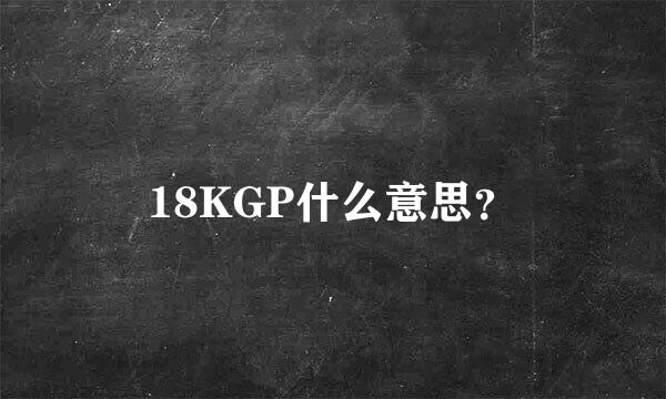 18KGP什么意思？