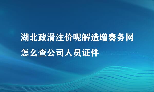 湖北政滑注价呢解造增奏务网怎么查公司人员证件