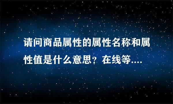 请问商品属性的属性名称和属性值是什么意思？在线等......