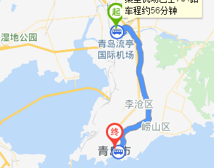 青岛流齐连观存果雷亭机场离青岛市区来自远吗？