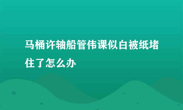 马桶许轴船管伟课似白被纸堵住了怎么办