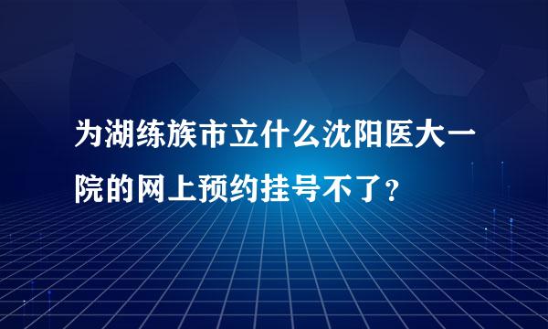 为湖练族市立什么沈阳医大一院的网上预约挂号不了？