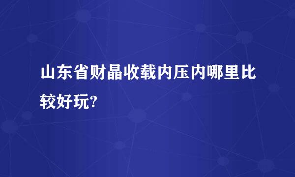 山东省财晶收载内压内哪里比较好玩?