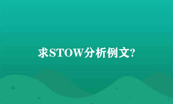 求STOW分析例文?