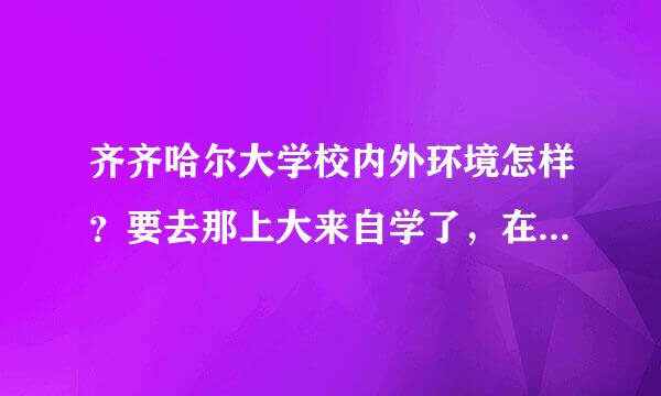 齐齐哈尔大学校内外环境怎样？要去那上大来自学了，在理学院 学的是地理科学