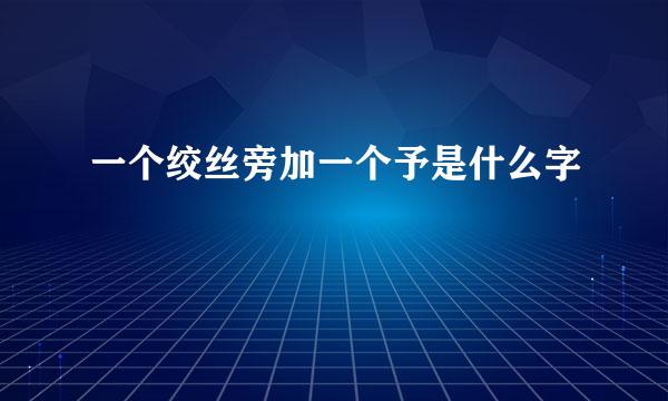 一个绞丝旁加一个予是什么字