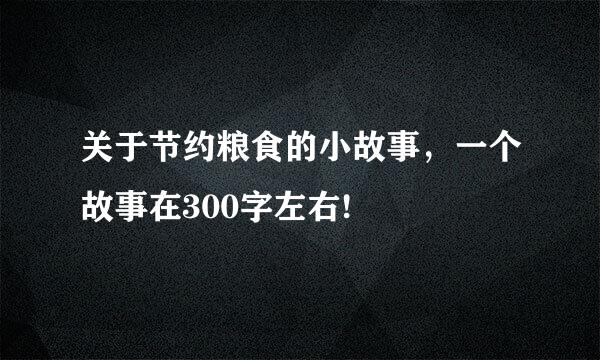 关于节约粮食的小故事，一个故事在300字左右!