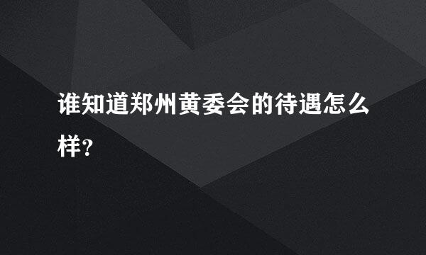 谁知道郑州黄委会的待遇怎么样？