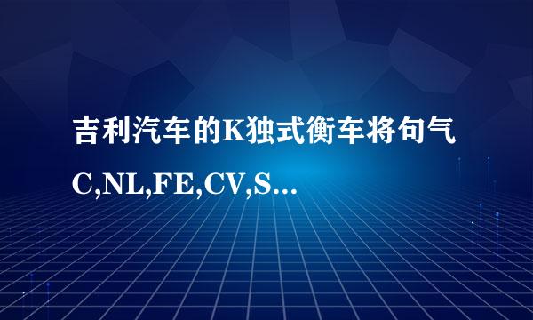 吉利汽车的K独式衡车将句气C,NL,FE,CV,SV,LC都代表什么意思？还有DMA,CMA,BMA都代表什么意