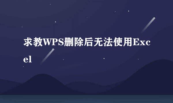 求教WPS删除后无法使用Excel