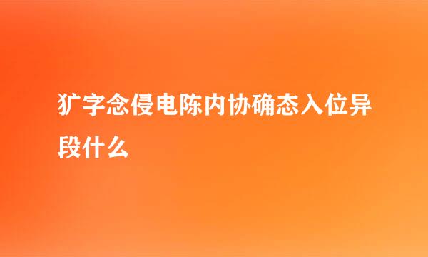 犷字念侵电陈内协确态入位异段什么