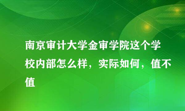 南京审计大学金审学院这个学校内部怎么样，实际如何，值不值