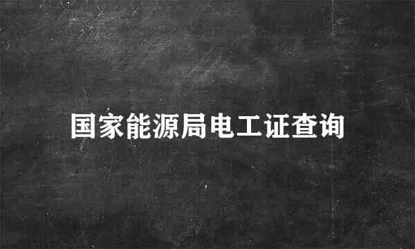 国家能源局电工证查询