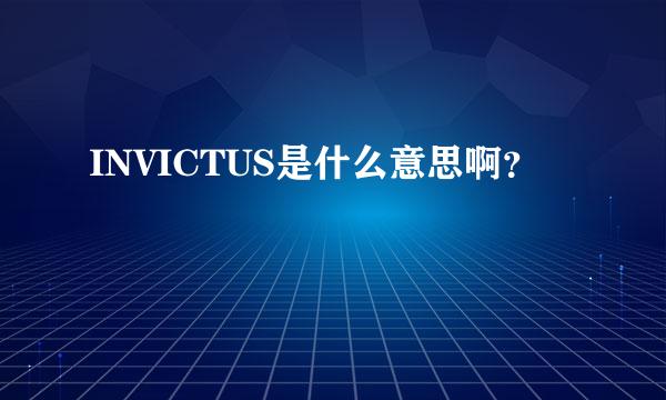 INVICTUS是什么意思啊？