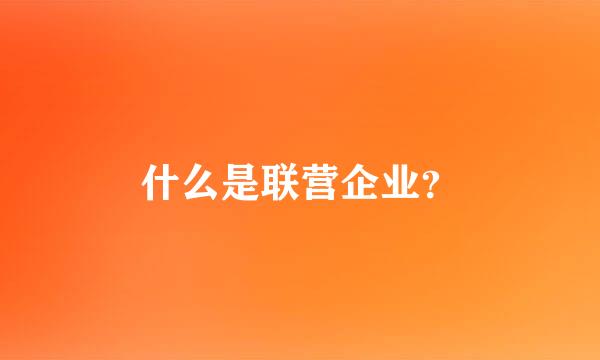 什么是联营企业？