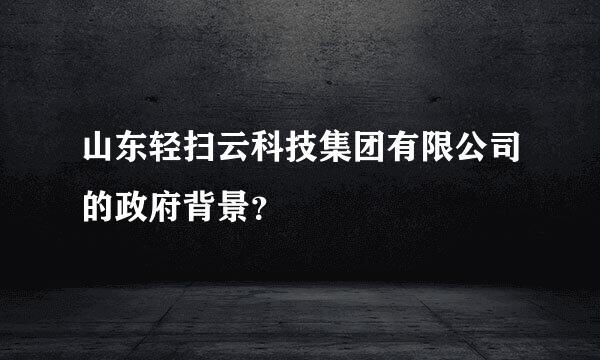 山东轻扫云科技集团有限公司的政府背景？