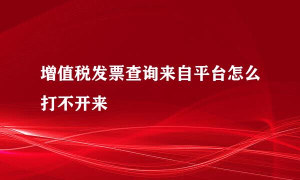 增值税发票查询来自平台怎么打不开来