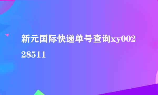 新元国际快递单号查询xy00228511