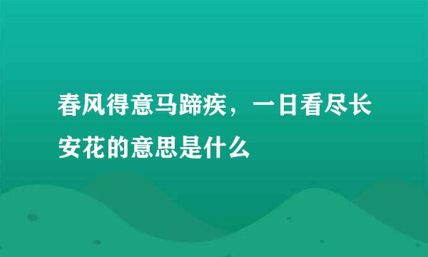 春风得意马蹄疾，一日看尽长安花的意思是什么