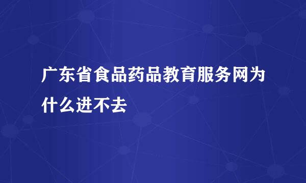 广东省食品药品教育服务网为什么进不去