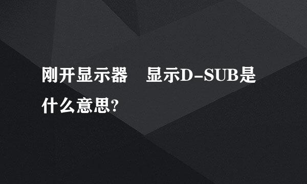 刚开显示器 显示D-SUB是什么意思?