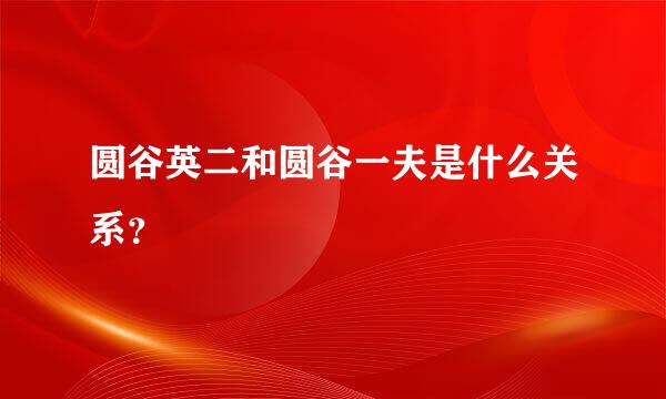 圆谷英二和圆谷一夫是什么关系？