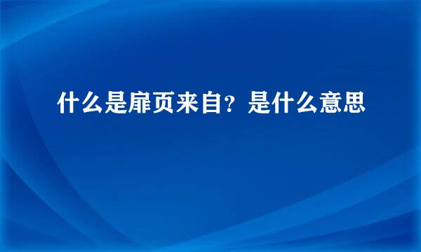 什么是扉页来自？是什么意思