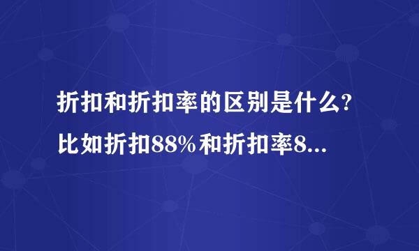 折扣和折扣率的区别是什么?比如折扣88%和折扣率88%有区别吗?我刚在一篇文章看...