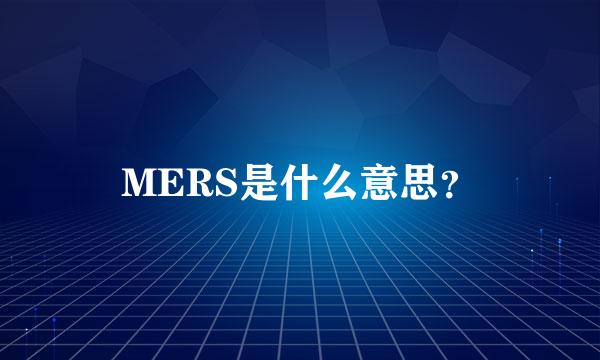 MERS是什么意思？