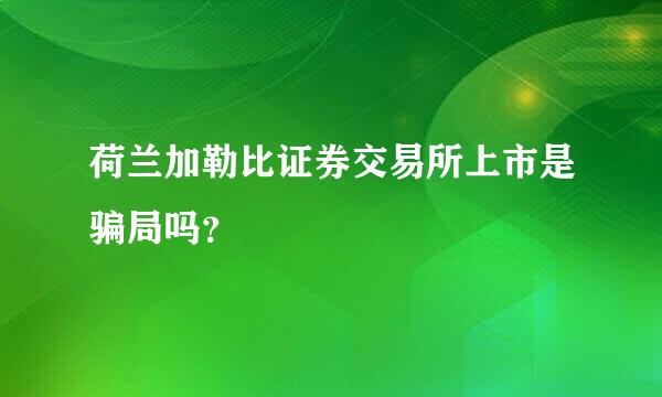 荷兰加勒比证券交易所上市是骗局吗？