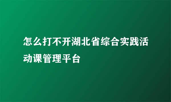 怎么打不开湖北省综合实践活动课管理平台