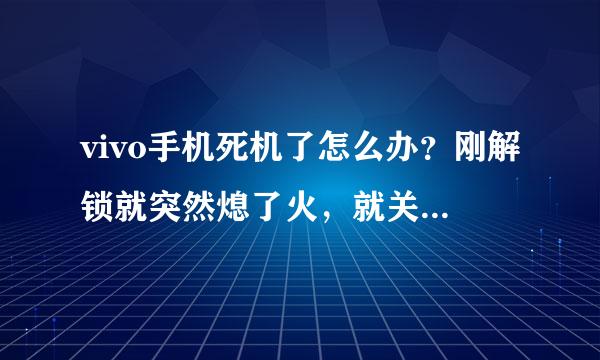 vivo手机死机了怎么办？刚解锁就突然熄了火，就关机状态，按电源键只是震来自动一下，不启动