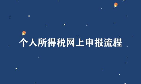 个人所得税网上申报流程