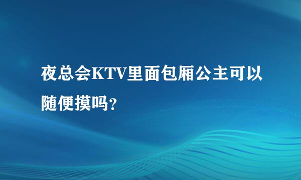 夜总会KTV里面包厢公主可以随便摸吗？