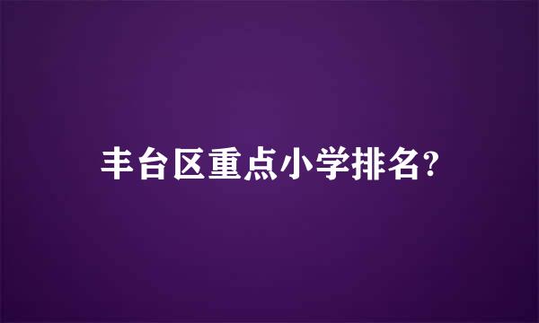 丰台区重点小学排名?