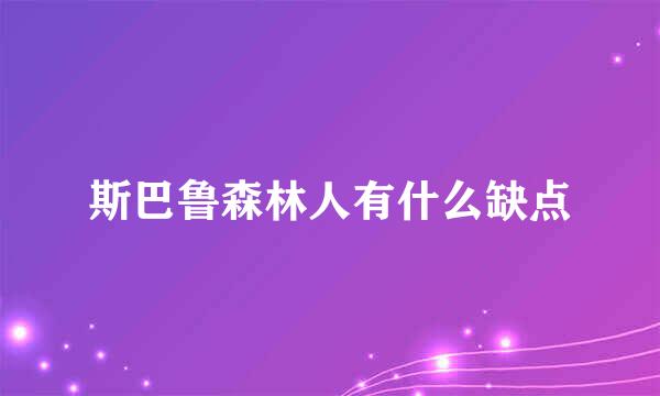 斯巴鲁森林人有什么缺点