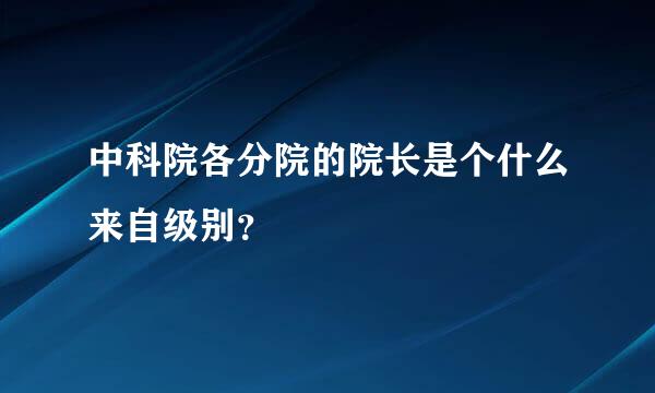 中科院各分院的院长是个什么来自级别？