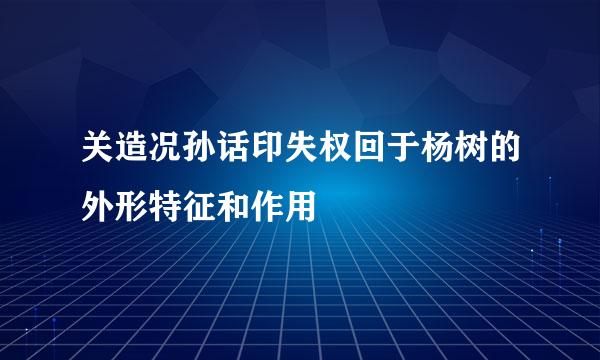 关造况孙话印失权回于杨树的外形特征和作用