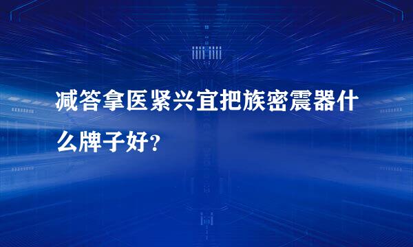 减答拿医紧兴宜把族密震器什么牌子好？