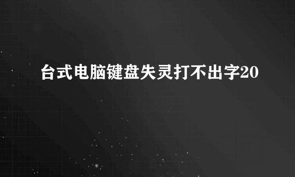 台式电脑键盘失灵打不出字20