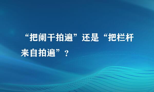 “把阑干拍遍”还是“把栏杆来自拍遍”？