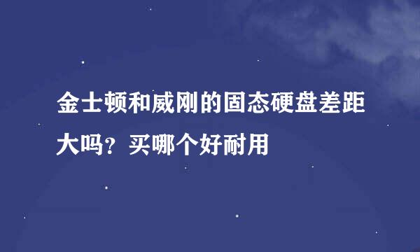 金士顿和威刚的固态硬盘差距大吗？买哪个好耐用