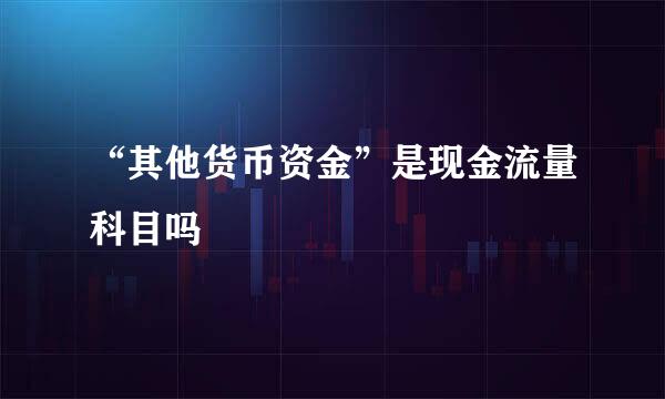 “其他货币资金”是现金流量科目吗