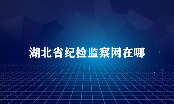 湖北省纪检监察网在哪