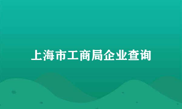 上海市工商局企业查询