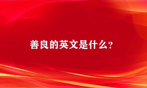 善良的英文是什么？