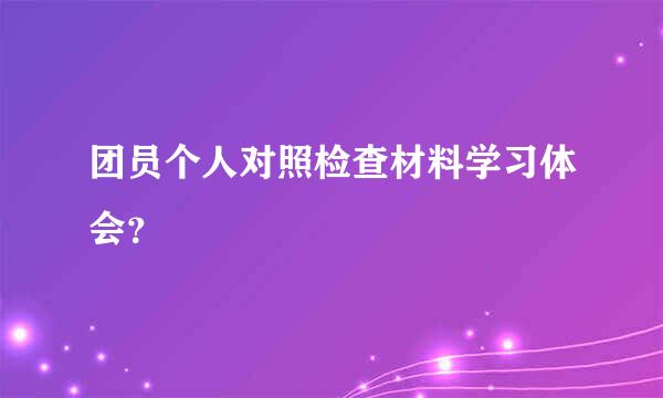 团员个人对照检查材料学习体会？