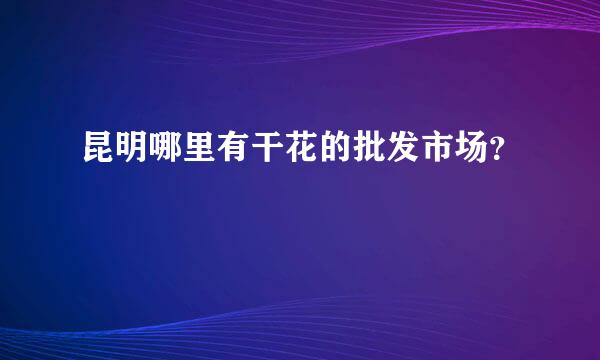 昆明哪里有干花的批发市场？