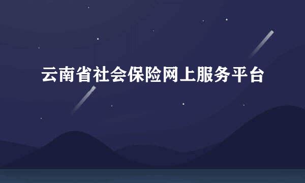 云南省社会保险网上服务平台