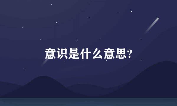 意识是什么意思?